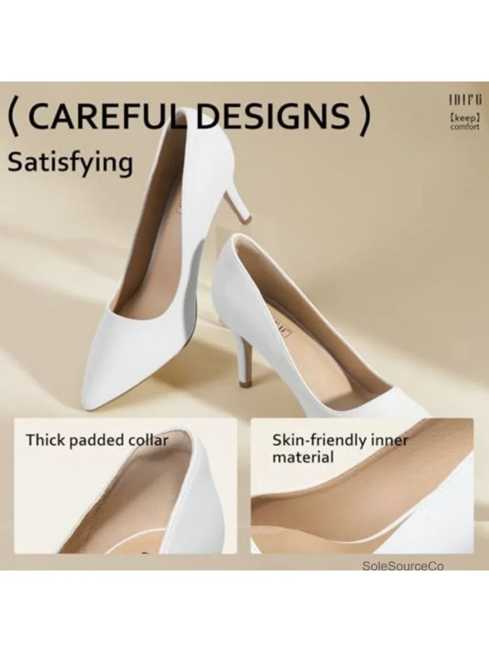 Women's Pointed Toe Stiletto Pumps with Cushioned Insole and Slip-Resistant Sole